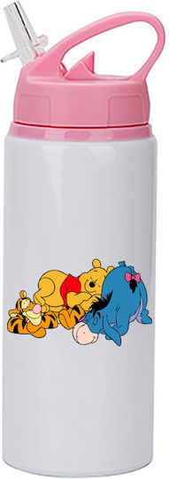 Παγούρι Winnie Pooh 600ml Λευκό Ροζ Καπάκι