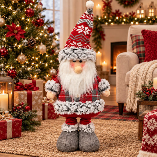 Dekorativer Weihnachtsmann Aus Stoff 58 cm