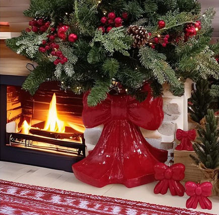 Metallischer Christbaumständer Rot Ø 45 cm