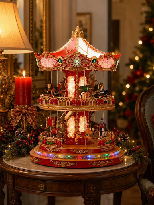 Weihnachtliches Beleuchtetes Deko-Karussell mit Bewegung