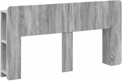 vidaXL Tăblie de pat din lemn gri 182,5x80 cm