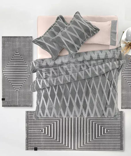 Guy Laroche Modernes Schlafzimmer-Teppichset Carbon 3-tlg