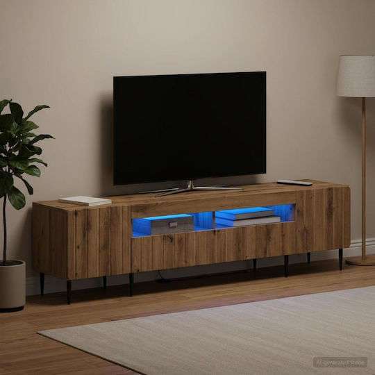 Έπιπλο Τηλεόρασης με Φωτισμό LED Δρυς Μ300xΠ34xΥ43cm