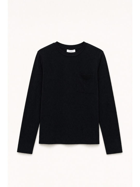 Lumina Women's Long Sleeve Wool Sweater Black