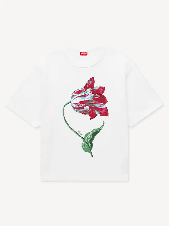 Tulip Women's Floral Off-White T-Shirt