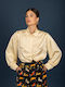 Long Sleeve Women's Satin Shirt Butter