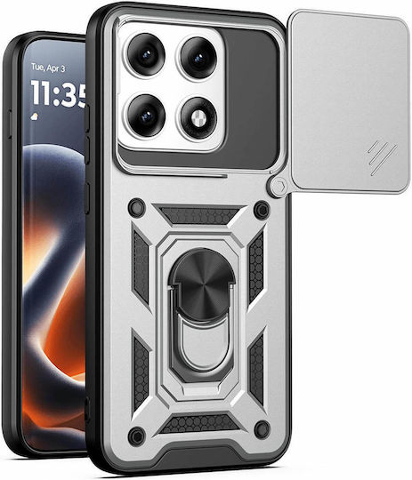 Bodycell Husă Armor Slide Cover Case pentru Motorola Edge 70 Pro/70 Pro Plus Argintie