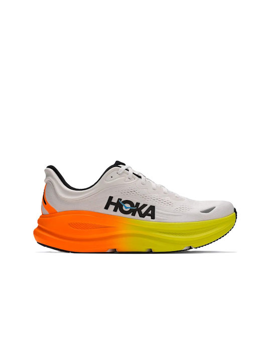 HOKA Bondi 9 Herren-Laufschuhe Weiß / Neon Tang...