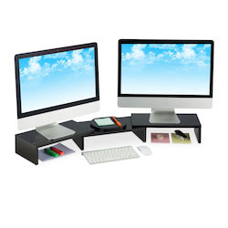 Relaxdays Suport de Birou pentru 2 Monitoare (10039881)