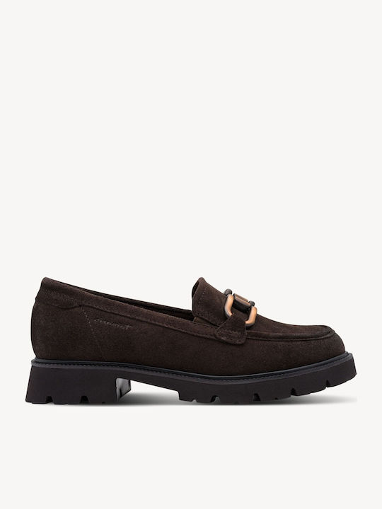 Tamaris Suede Γυναικεία Loafers σε Καφέ Χρώμα