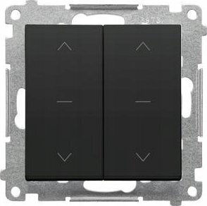 Kontakt-Simon Recessed Double Roller Shutter Wall Switch Without Frame Aller Retour Black