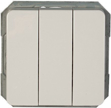 Harry Potter Recessed Triple Wall Switch Without Frame White