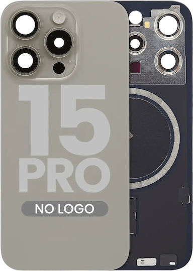 Back Glass W Magsafe Magnet Iphone 15 Pro No Logo Aftermarket Natural Titanium