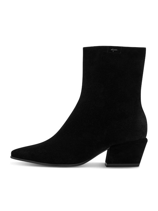 Tamaris Black Leather Women's Ankle Boots