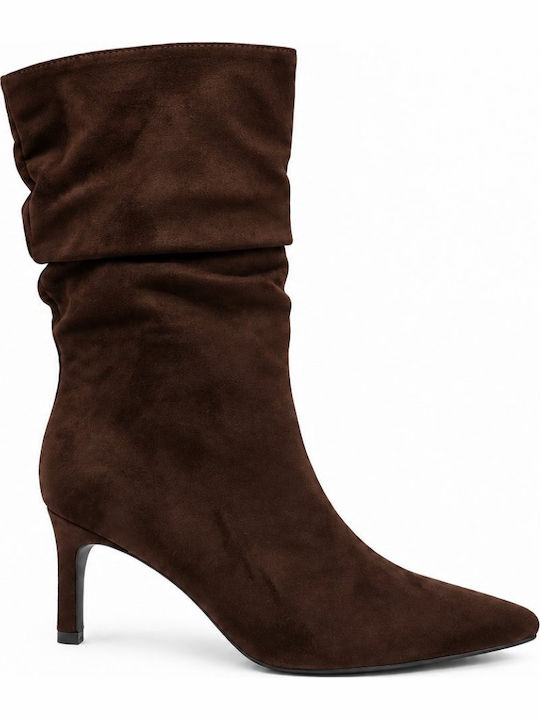 Plato Braune Damen-Stiefeletten aus Wildleder