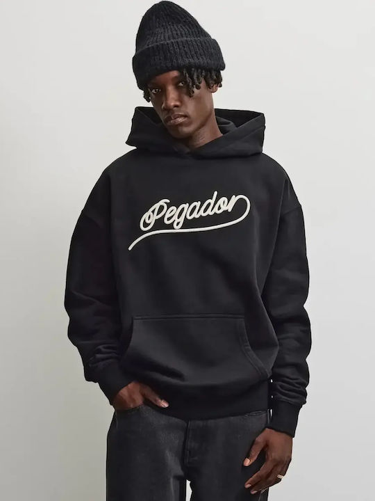 Φούτερ με Κουκούλα Washed Black