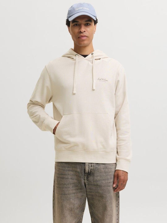 Jack & Jones Φούτερ με Κουκούλα Εκρου