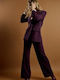 Women's High-Waisted Wide-Leg Trousers Burgundy