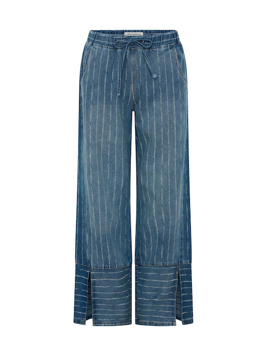 Waist Pantaloni Jeans pentru Femei cu Croială Relaxed
