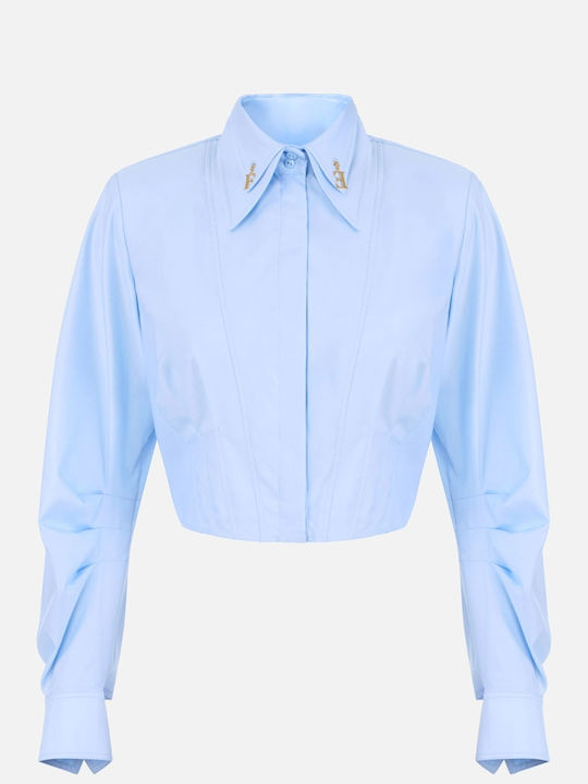 Elisabetta Franchi Damen-Langarmhemd Light Blue