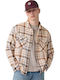 Western Long Sleeve Shirt in Wide-Fit Checked Whitecap Gray - Beige