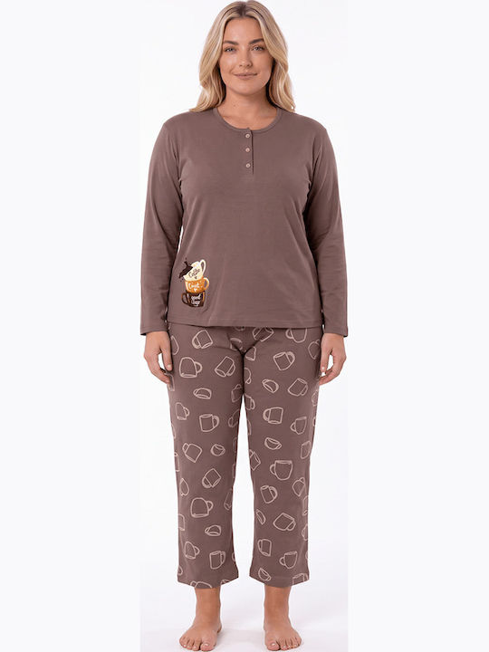 Comfort Winter Women's Brown Pajama Set