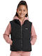 Kids Sleeveless Short Hooded Black Parka