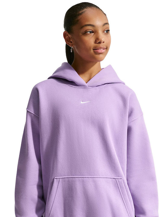 Nike Hanorac Fleece pentru Copii cu Glugă Violet Sportswear Studio