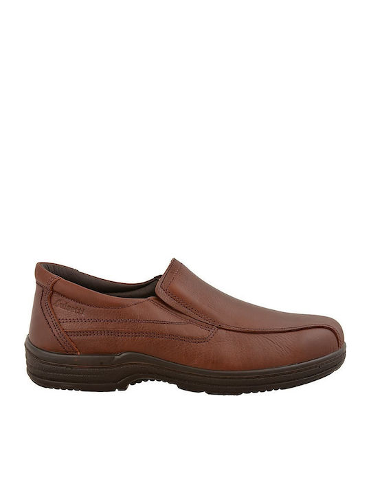 Braune Herren Freizeitschuhe aus Leder 37700ST-Braun