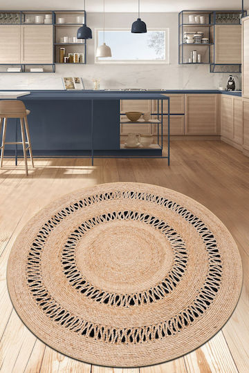 Conceptum Hypnose Кръгъл Килим от Юта Бял Ф120cm