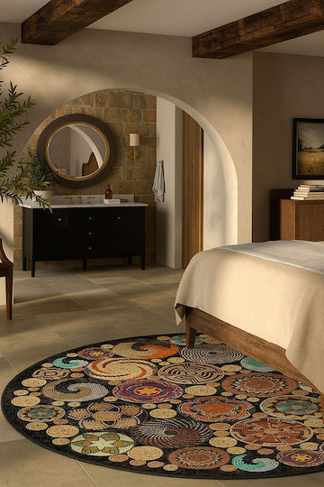 Conceptum Hypnose Hmnt Round Grey Rug Φ130cm