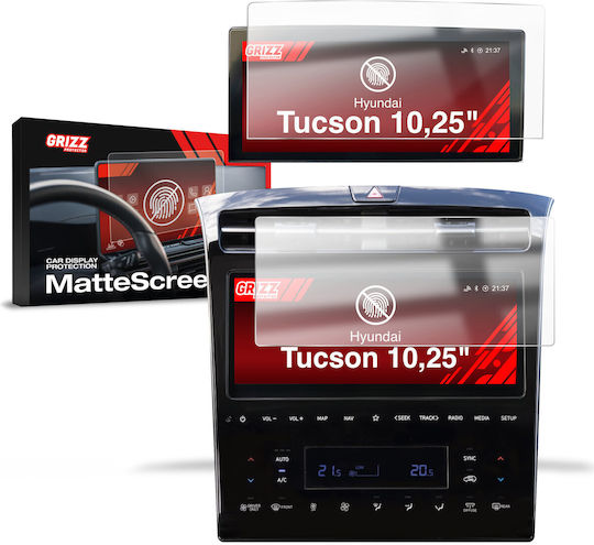 Μεμβράνη Matowa Grizzglass Cardisplay Protection Hyundai Tucson 10 25" 2020-2024 2w1