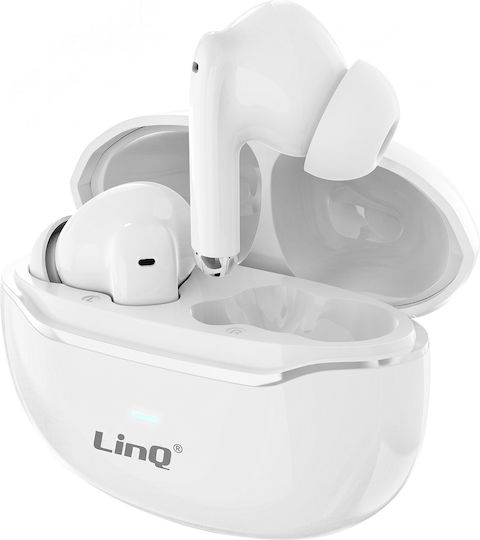 LinQ R9551 In-Ear Bluetooth-Kopfhörer mit Schweißbeständigkeit und Ladekoffer, Weiß