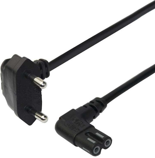 Deltaco Euro - IEC C7 Cable 3m Μαύρο