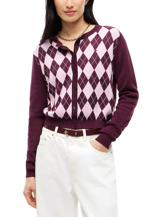 Tommy Hilfiger Cardigan Tricotat pentru Femei Vișiniu-Roz