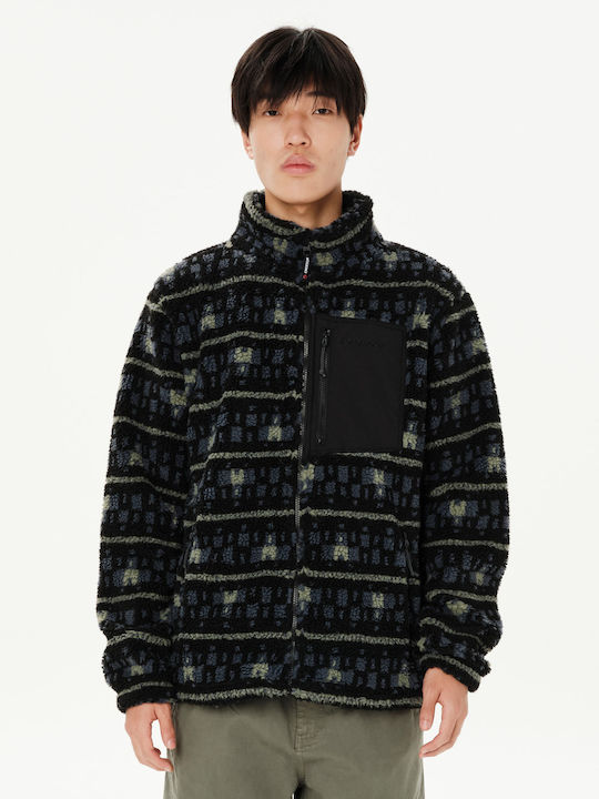 Herren Sherpa-Fleecejacke Schwarz