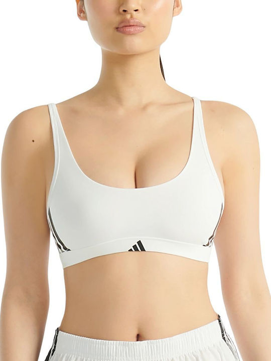 Active Essentials Cotton 3stripes Scoop Γυναικείο Αθλητικό Μπουστάκι White