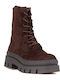 Suede Women's Brown Combat Boots