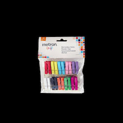 Metron Craft Wooden Clothespins Blister Pack of 20 Pieces Clip 35x7mm Assorted 12 Pieces Metron Craft Wooden Clothespins Blister Pack of 20 Pieces Clip 35x7mm Assorted 12 Pieces