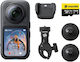X6 47GB Action Camera 8K Λήψης 360° Motorcycle Bundle με Οθόνη Αφής 2.32" και Wi-Fi Μαύρη