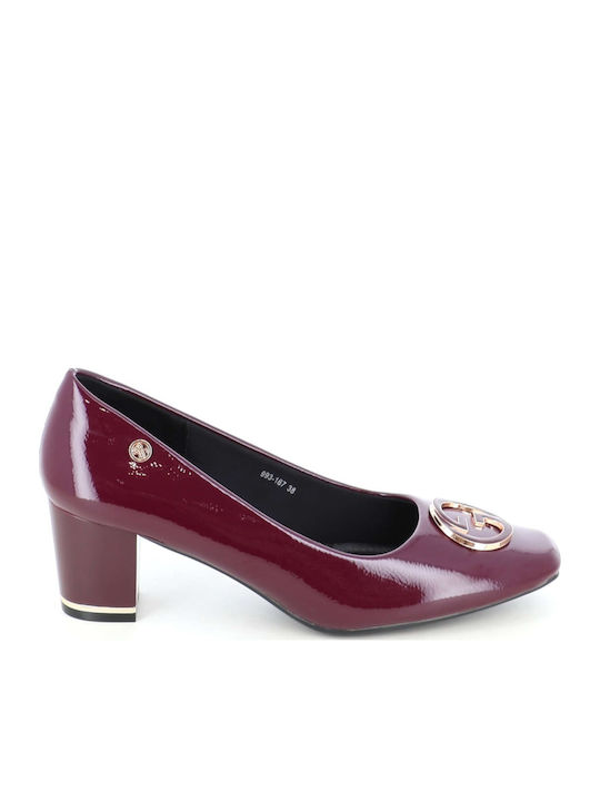 B-Soft Burgundy Patent Leather Heels