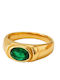 Women's Ring with Stones in Gold-Plated Steel