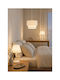 Stewehome Bedroom Lighting Set White Fabric Pendant Light Table Lamp 70x30x14 Cm
