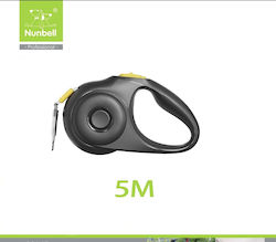 Nunbell Pet Сгъваем повод за куче с ремък, черен, 5 м, до 25 кг