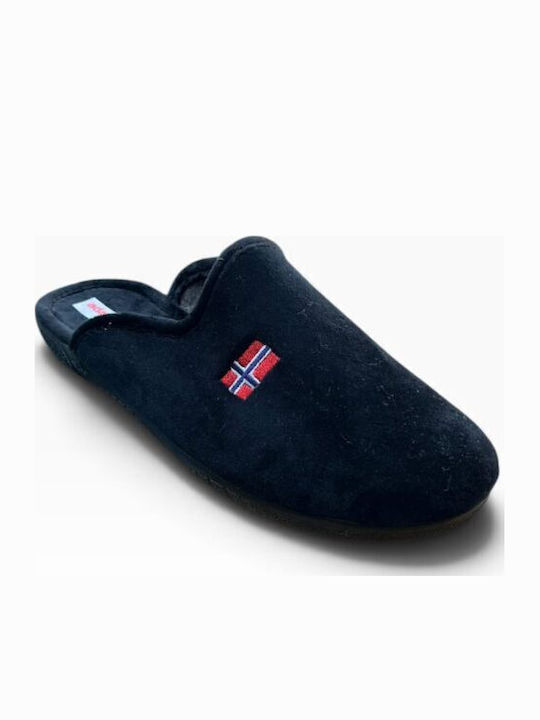 Adam's Shoes Ανδρικές Παντόφλες Με Fleece Μαύρε...