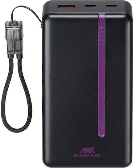 Rivacase VA2312 Baterie Externă 20000mAh 22.5W cu Port USB-A și Port USB-C Neagră