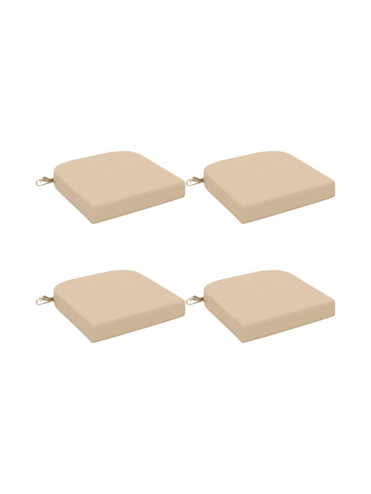 vidaXL Gartenstuhl-Sitzkissen Bogenform Creme 4...