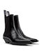 Anita Damen Leder-Cowboystiefeletten Schwarz