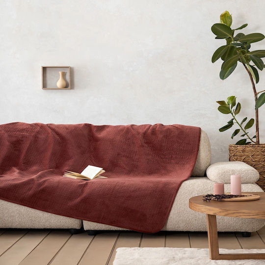 Nima Eira Ριχτάρι Πολυθρόνας Γούνινο 180x180εκ. Burgundy