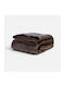 Nef-Nef Homeware Vania Coffee Sherpa Comforter Set Double 240x220 cm 2 Pieces 700 GSM